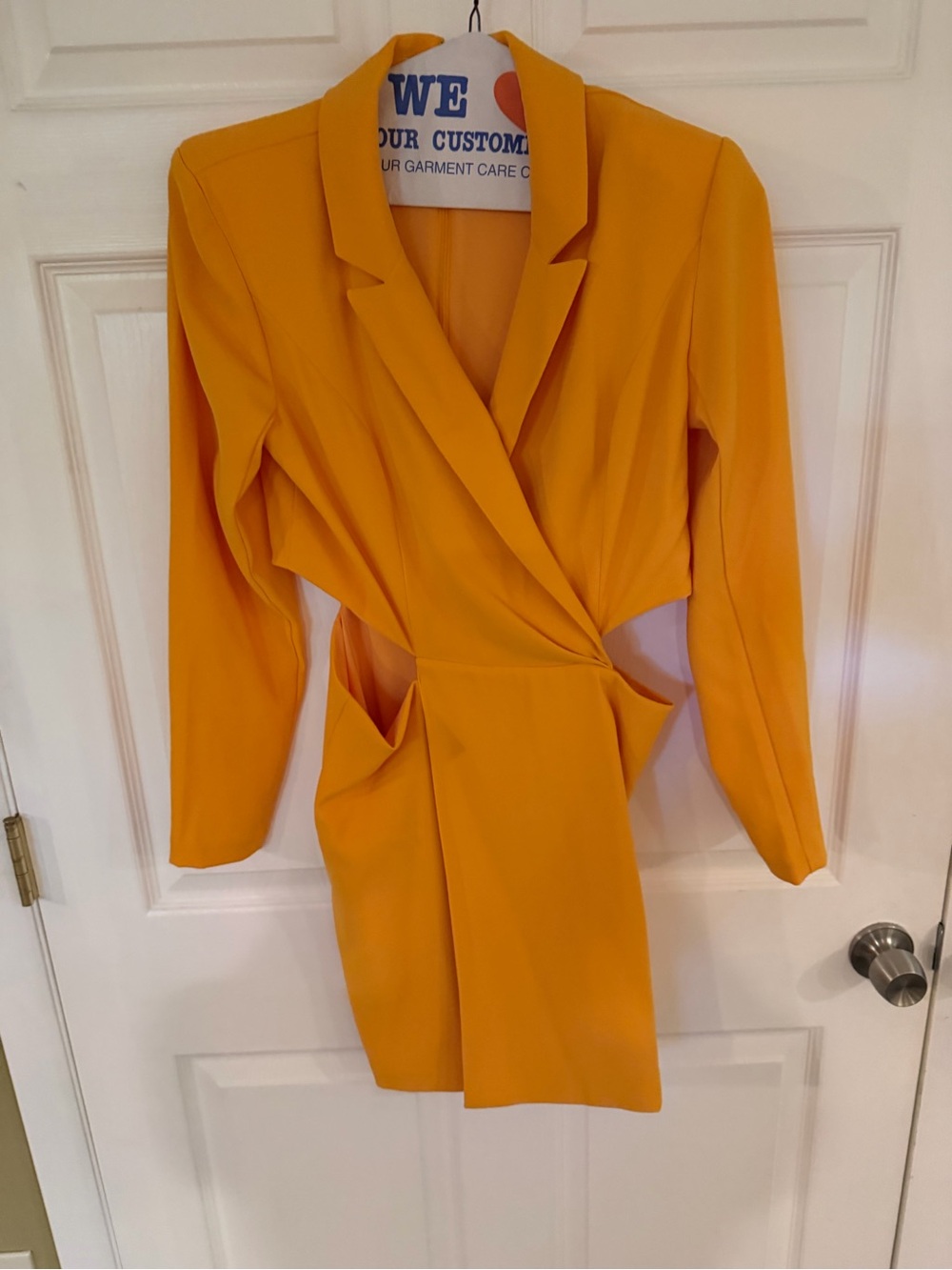 Express Yellow Cutout Mini Dress Blazer